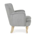 Pine Wood Armchair and Velvet Effect Seat Coste 4 Finishes - Molly Viadurini