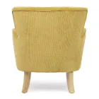 Pine Wood Armchair and Velvet Effect Seat Coste 4 Finishes - Molly Viadurini