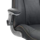 Armchair in Gray Synthetic Leather with Aged Effect - Renio Viadurini