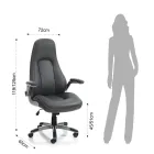 Armchair in Gray Synthetic Leather with Aged Effect - Renio Viadurini