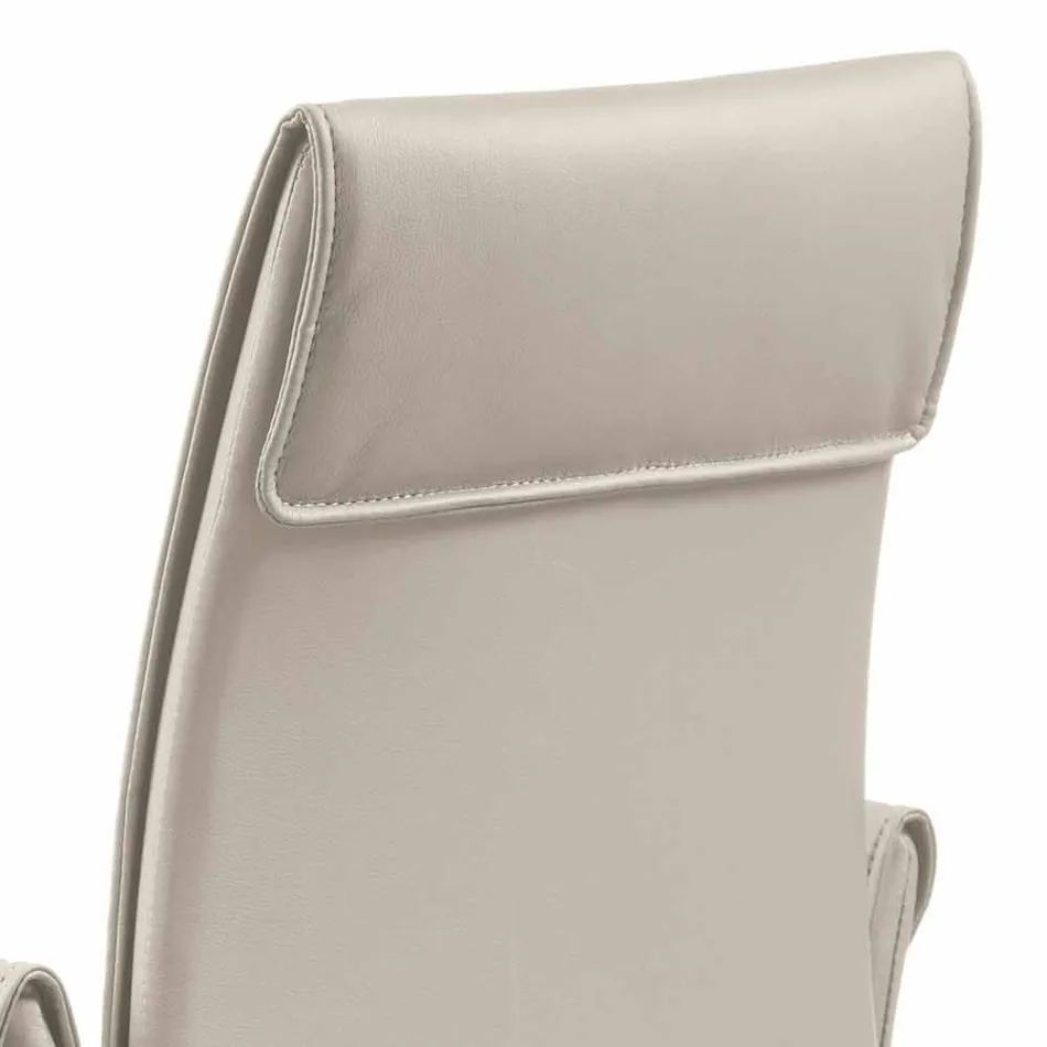 Armchair made in Italy covered in Niles leather, modern design Viadurini