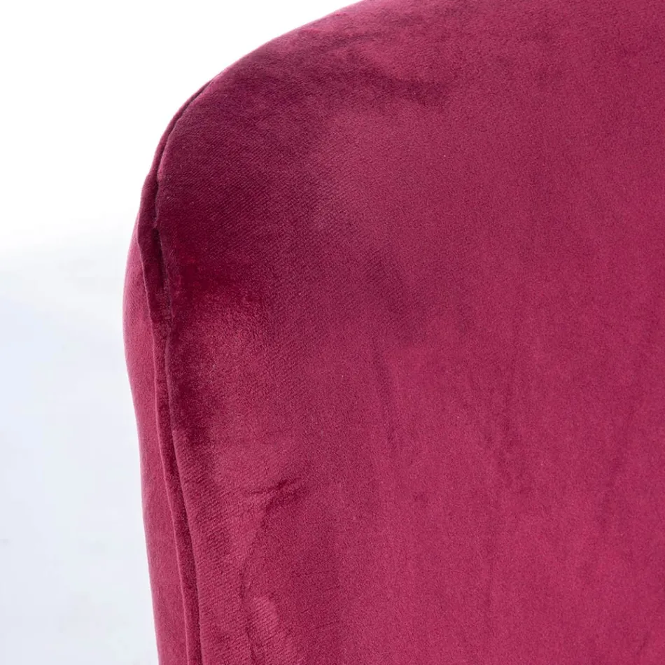 Modern Armchair in Steel and Velvet Effect Seat 3 Finishes - Matty Viadurini