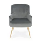 Modern Armchair in Steel and Velvet Effect Seat 3 Finishes - Matty Viadurini