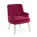 Modern Armchair in Steel and Velvet Effect Seat 3 Finishes - Matty