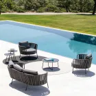 Outdoor Armchair in Steel Various Sizes and Cushions Included Made in Italy - Bronn Viadurini