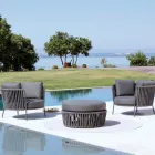 Outdoor Armchair in Steel Various Sizes and Cushions Included Made in Italy - Bronn Viadurini
