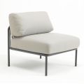 Outdoor Armchair in Galvanized Steel and Rope with Cushions Made in Italy - Helga
