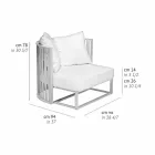 Outdoor Armchair in Aluminum and Luxury Design Ropes 3 Finishes - Julie Viadurini