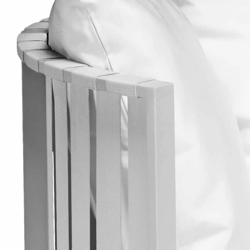 Outdoor Armchair in Aluminum and Luxury Design Ropes 3 Finishes - Julie Viadurini