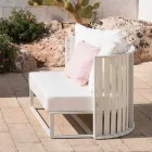 Outdoor Armchair in Aluminum and Luxury Design Ropes 3 Finishes - Julie Viadurini