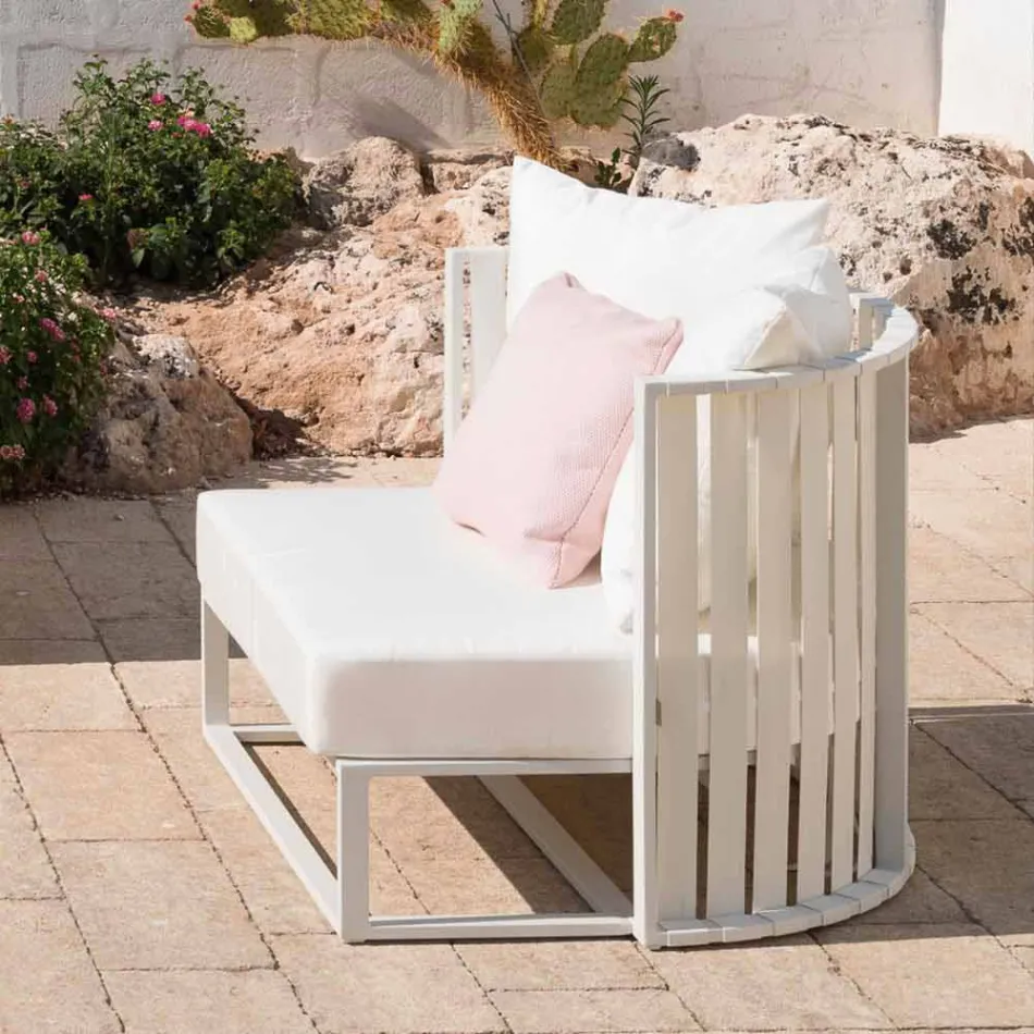 Outdoor Armchair in Aluminum and Luxury Design Ropes 3 Finishes - Julie Viadurini