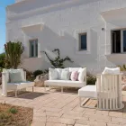 Outdoor Armchair in Aluminum and Luxury Design Ropes 3 Finishes - Julie Viadurini