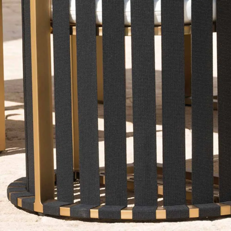 Outdoor Armchair in Aluminum and Luxury Design Ropes 3 Finishes - Julie Viadurini