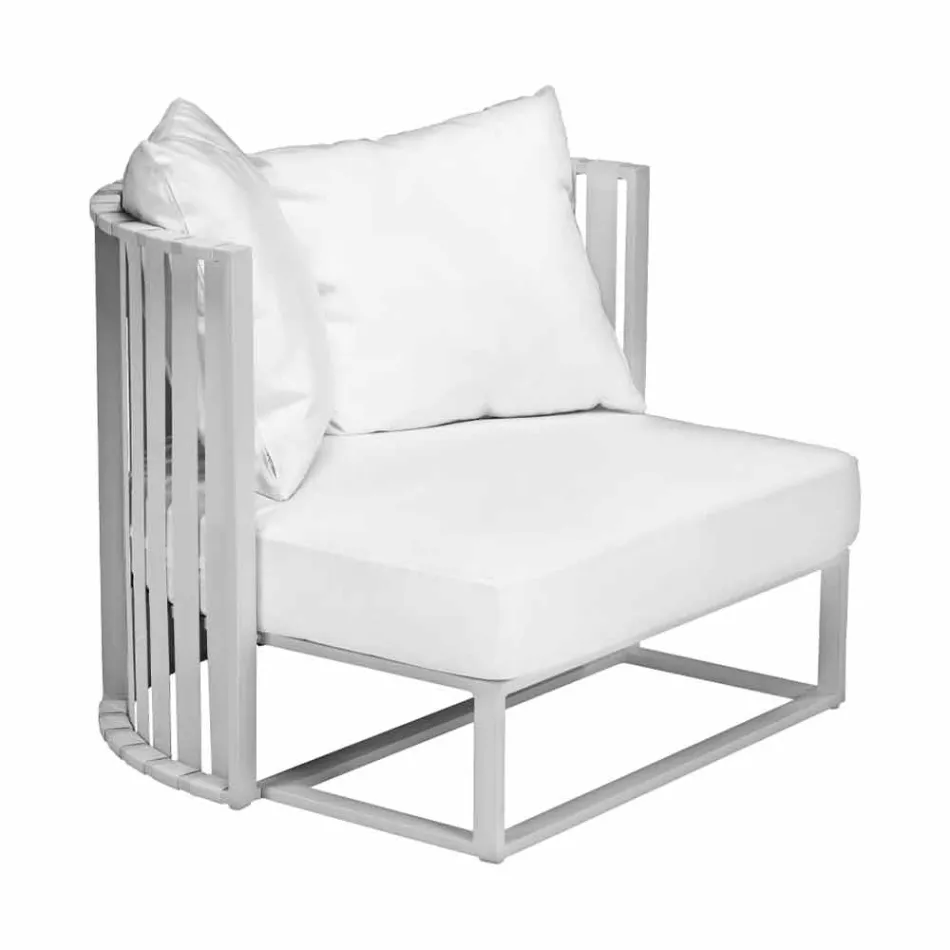 Outdoor Armchair in Aluminum and Luxury Design Ropes 3 Finishes - Julie Viadurini