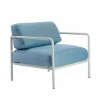Outdoor Armchair with Fabric and Metal Armrests Made in Italy - Cola Viadurini