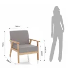 Armchair Made of Solid Pine Wood - Xenon Viadurini