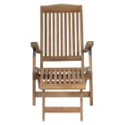 Reclining Garden Armchair Made of Teak Wood - Jade Viadurini