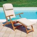 Reclining Garden Armchair Made of Teak Wood - Jade
