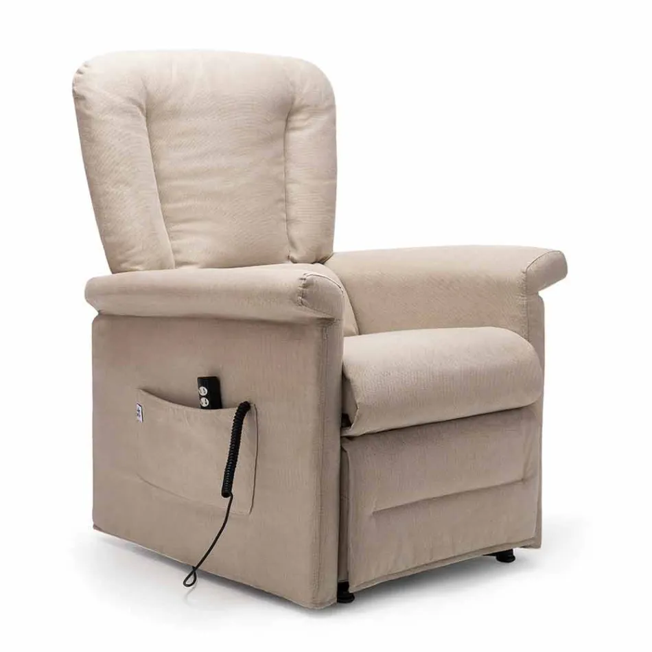 Lift Relax Reclining Armchair with 2 Motors with Wheels Made in Italy - Isabelle Viadurini
