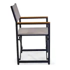Director's Chair Made of Aluminum, Textilene and Teak Armrest - Tenda Viadurini