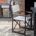 Director's Chair Made of Aluminum, Textilene and Teak Armrest - Tenda