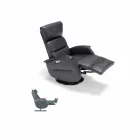 Motorized swivel relax armchair in Gemma fabric / leather / eco-leather Viadurini
