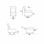 Orthopedic relax armchair 4 motors made in Italy Giglio, modern design Viadurini