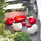 Round shaped rocking armchair Slide Blos colored design made in Italy Viadurini