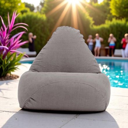 Garden Bean Bag Chair in Outdoor Fabric Dove Grey - Maestrale Viadurini