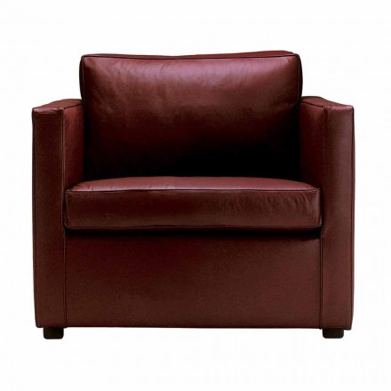 Upholstered and Leather Upholstered Lounge Armchair Made in Italy - Centauro Viadurini