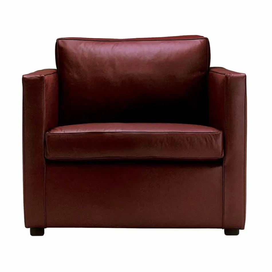 Upholstered and Leather Upholstered Lounge Armchair Made in Italy - Centauro Viadurini