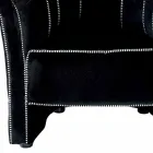 Lounge Armchair in Black Velvet with Contrast Stitching Made in Italy - Caster Viadurini