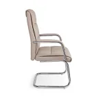 Sled Office Chair Steel and Eco-leather with Armrests 2 Pcs - Monaldo Viadurini