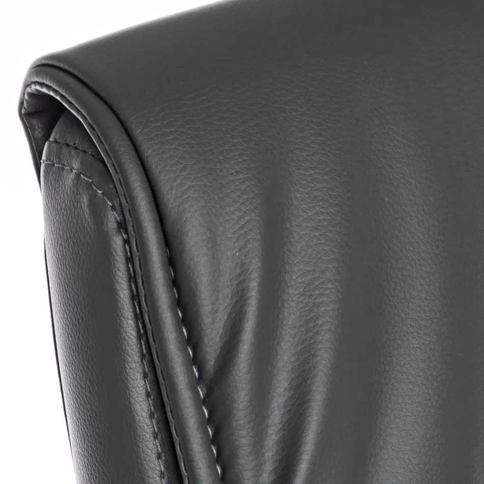 Sled Office Chair Steel and Eco-leather with Armrests 2 Pcs - Monaldo Viadurini