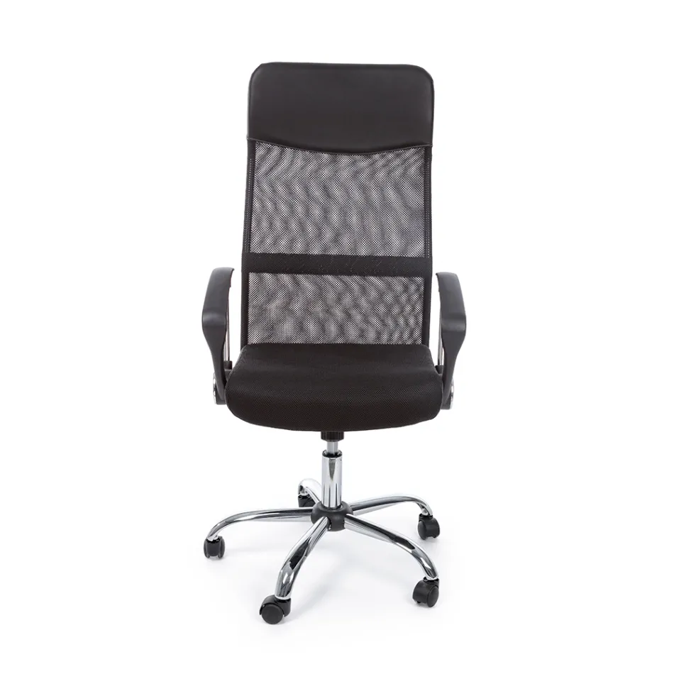 Office Chair Steel and Mesh Fabric Armrests and Headrest - Cerreto Viadurini