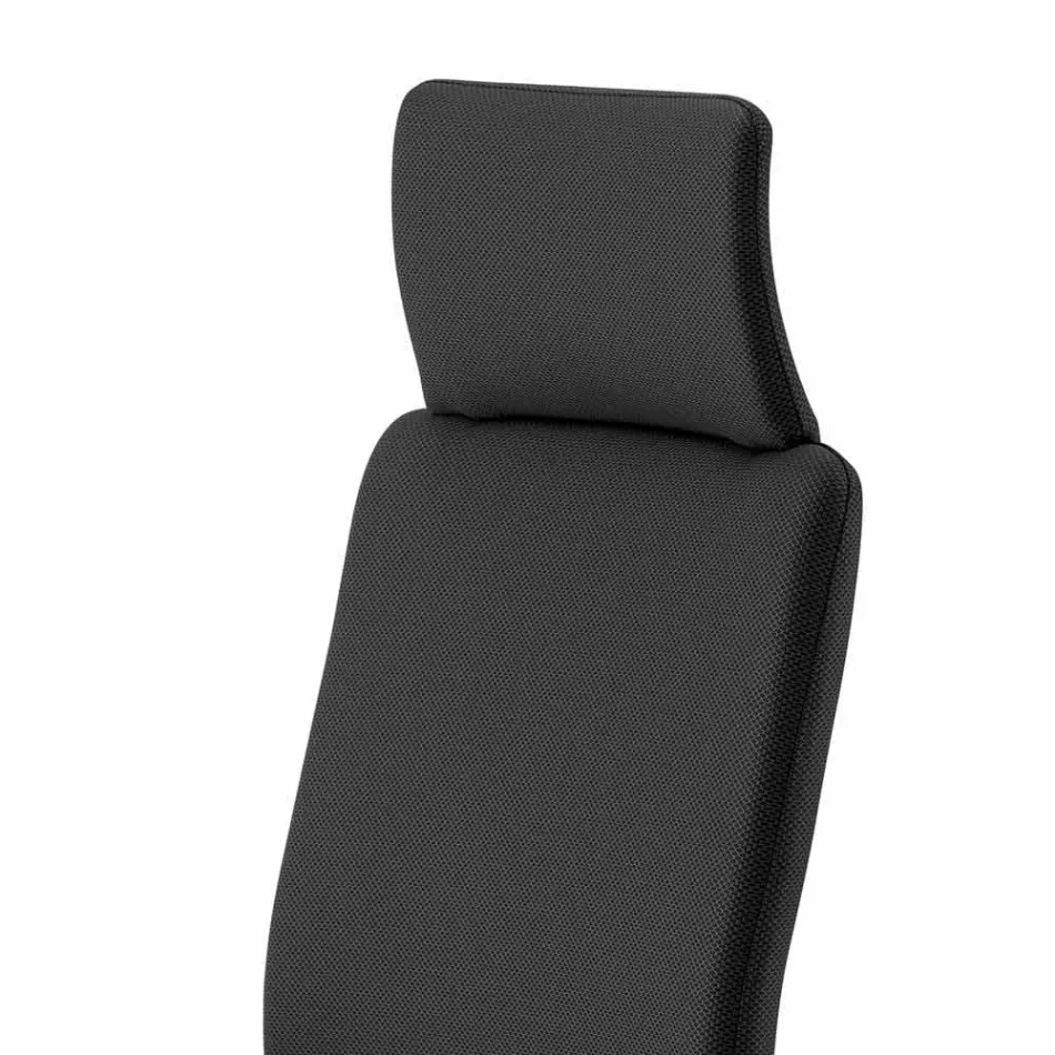 Swivel Ergonomic Design Office Armchair with Armrests and Headrest - Romolo Viadurini