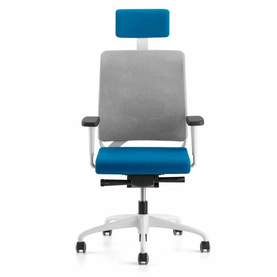 Ecological Swivel Ergonomic Design Office Armchair with Headrest - Meliva Viadurini