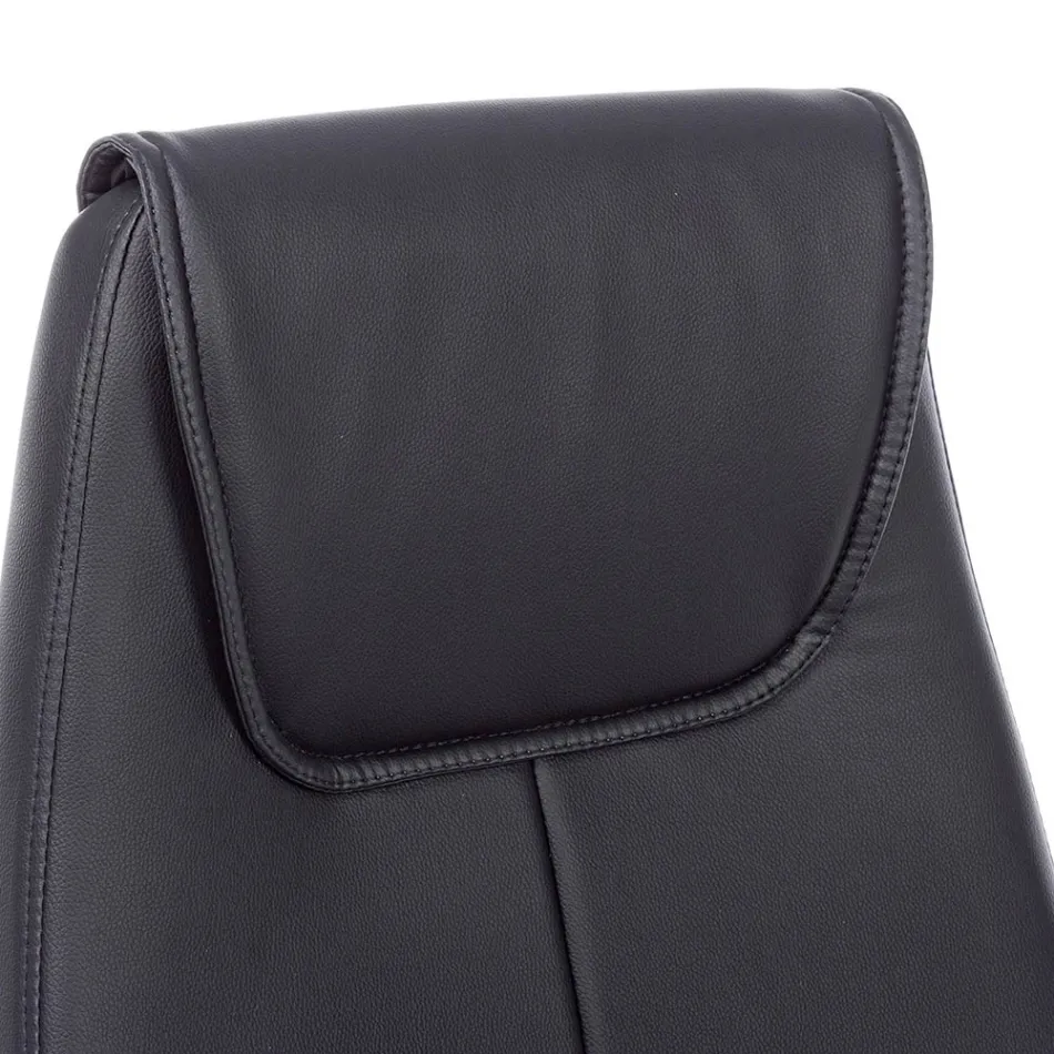 Ergonomic Office Chair Steel and Black or Brown Leatherette - Matilda Viadurini