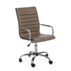 Ergonomic Office Armchair with Steel and Imitation Leather Armrests - Mantica Viadurini