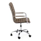 Ergonomic Office Armchair with Steel and Imitation Leather Armrests - Mantica Viadurini