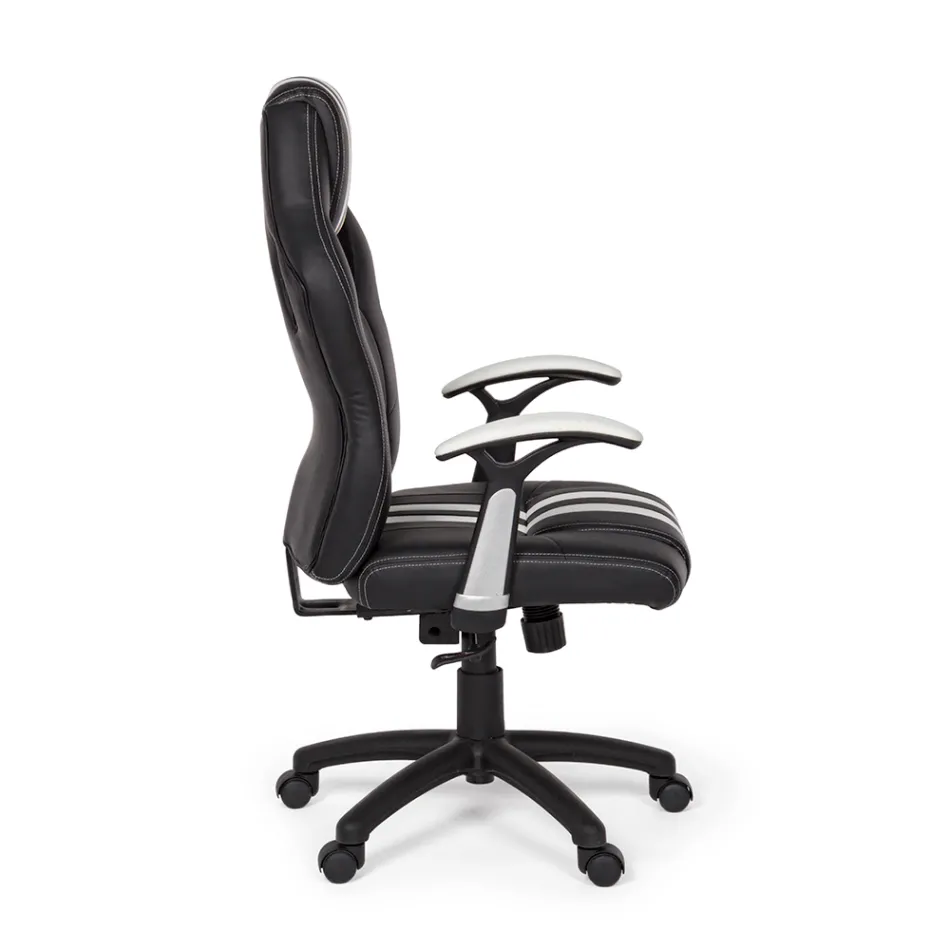 Swivel Reclining Office Armchair in Eco-leather and Nylon 2 Colors - Saronno Viadurini