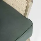 Vintage Wooden Armchair with Rattan and Polyester Armrests - Ludovica Viadurini