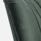 Vintage Wooden Armchair with Rattan and Polyester Armrests - Ludovica Viadurini