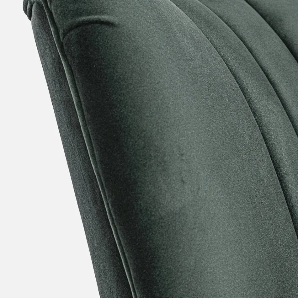 Vintage Wooden Armchair with Rattan and Polyester Armrests - Ludovica Viadurini