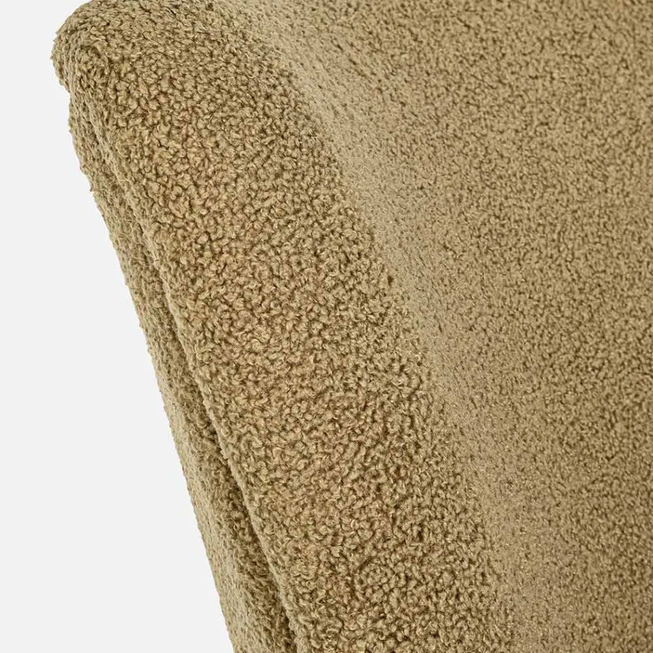 VIntage Armchair in Rubberwood and Wool Effect Seat and Armrests - Patrizia Viadurini