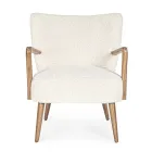 VIntage Armchair in Rubberwood and Wool Effect Seat and Armrests - Patrizia Viadurini