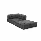 Corner Chaise Longue armchair in Gray, Green or Blue Cotton - Fiber Viadurini