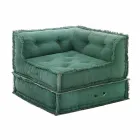 Corner Chaise Longue armchair in Gray, Green or Blue Cotton - Fiber Viadurini
