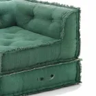 Corner Chaise Longue armchair in Gray, Green or Blue Cotton - Fiber Viadurini