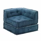 Corner Chaise Longue armchair in Gray, Green or Blue Cotton - Fiber Viadurini